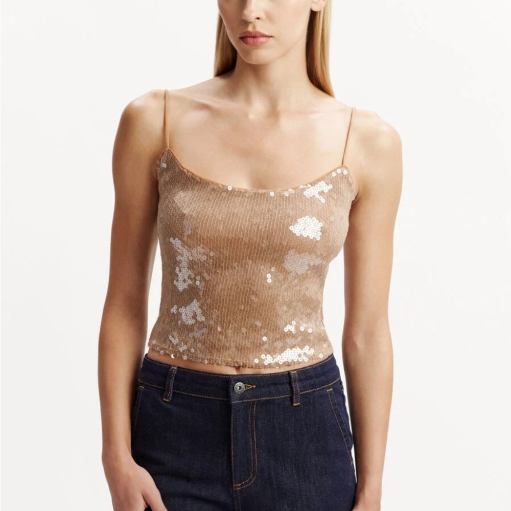 Bardot Ramira Sequin Cami - Nude